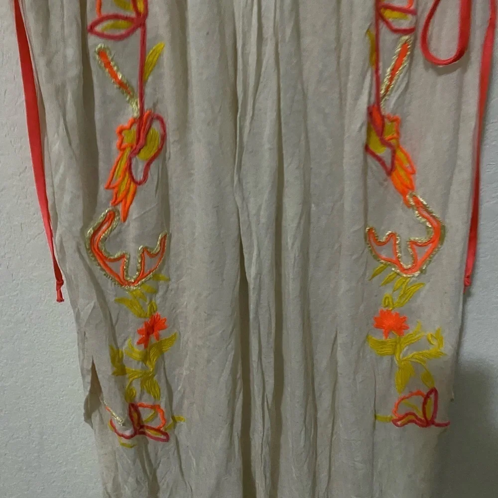 Free People Summer Lovin Embroidered Asymmetrical Boho Tunic Top Dress Size XS
